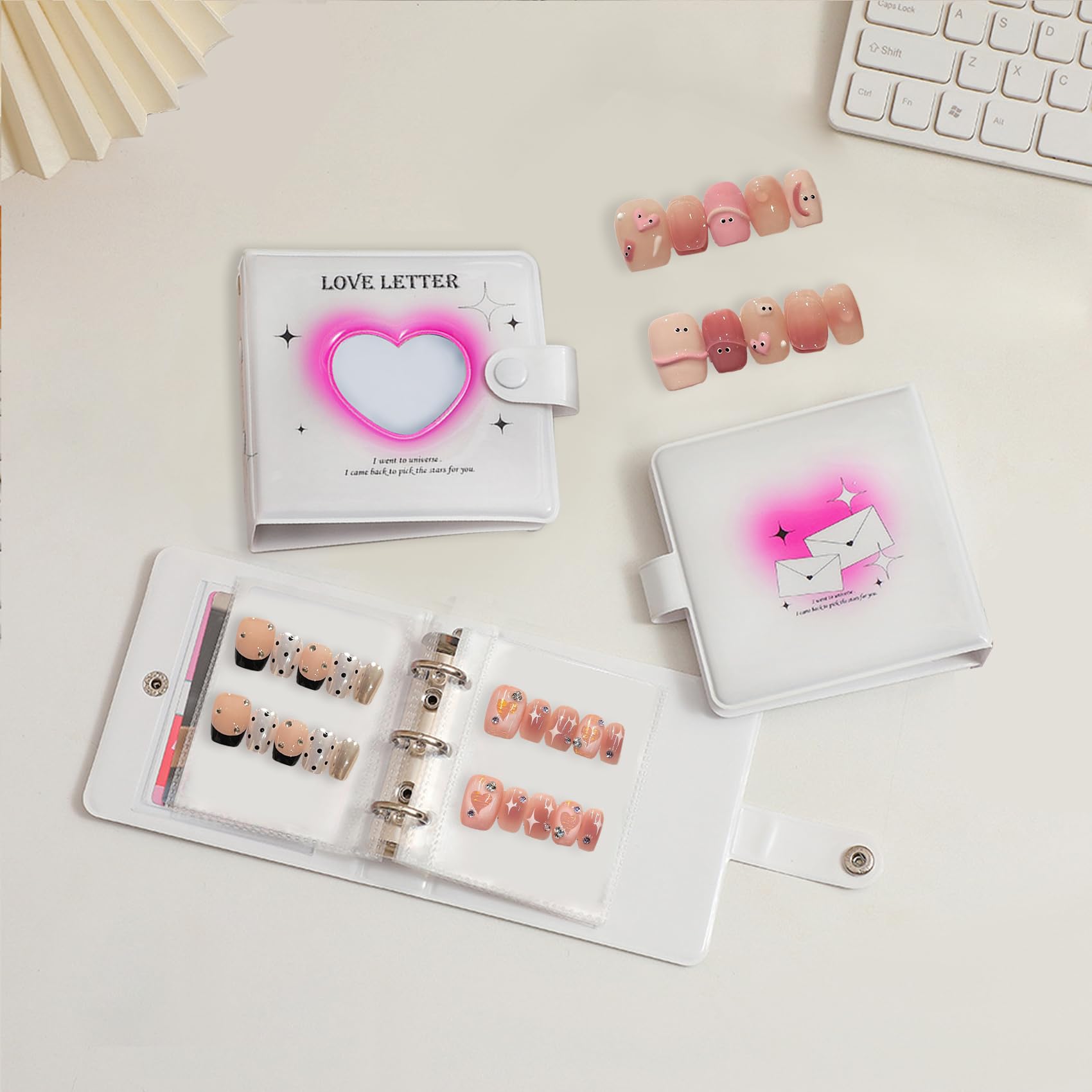 【送料無料】ネイル収納 - プロ仕様の透明防塵デザイン採用のサンプル展示用アルバム、多機能ネイルス..