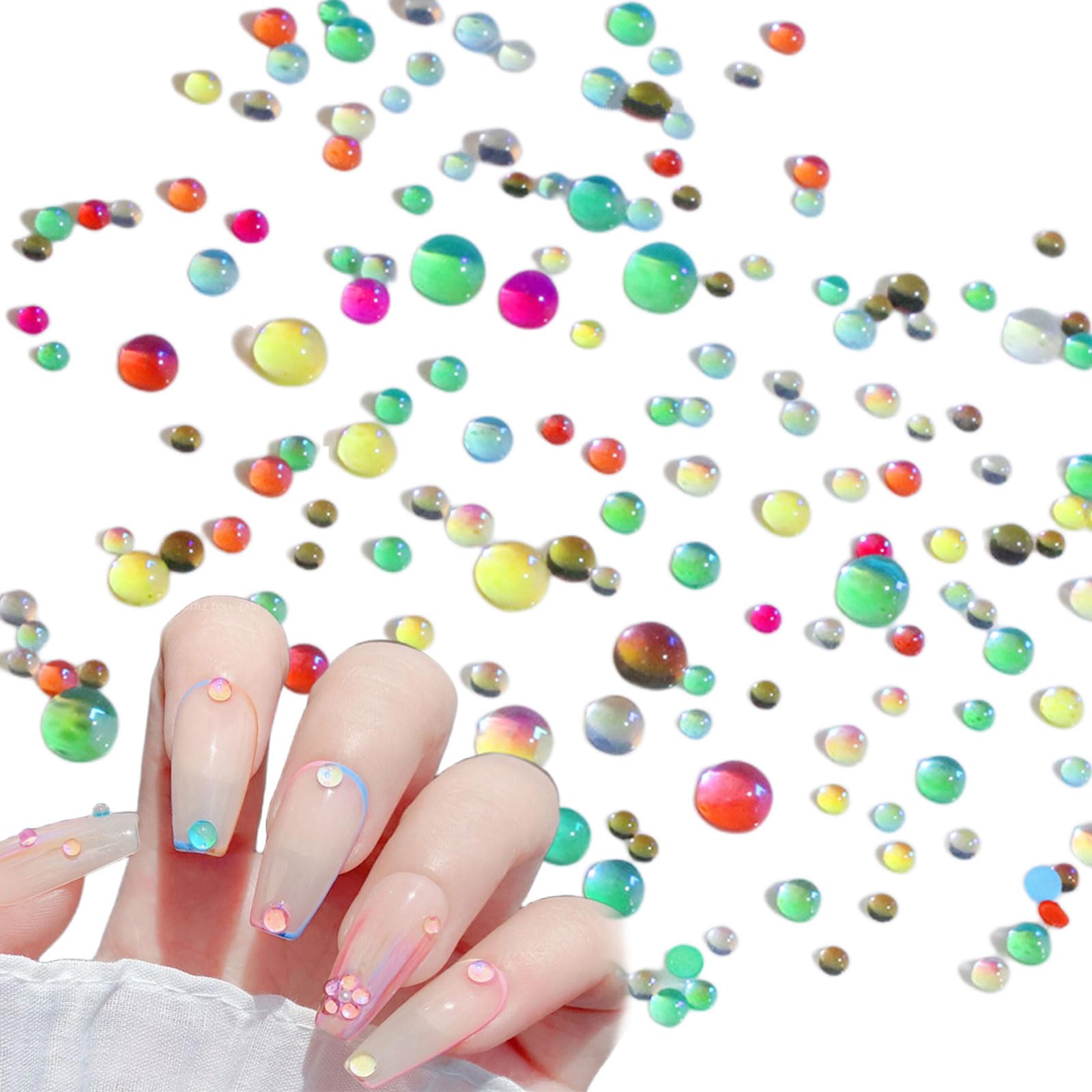 【送料無料】ネイル パール パーツ 約220粒セット 半円 パール ビーズ カラフルネイルアート デコパーツ ジュエリーパーツ アクセサリーパーツ ハンドメイド...