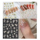 【送料無料】WENYUEN ネイルアートステッカー 3D立体 エンボス質感ネイルシール チューリップ ツバキの花 女の子 ホログラム効果 複数のスタイル DIY ネイルシールセット 携帯装飾シール コップシール プレミアムなシンプルさ 3枚セット 色:ピンク、白、緑