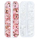 【送料無料】Snmzlc ネイルパーツ ハートホログラム セット シークイン デコパーツ 星 蝶 アルファベット 円形 白ピンク ゴールド オーロラミックスネイル アート 春 和風 デコレーション スパンコール デザイン デコ アクセサリーJPD171 色:カラー