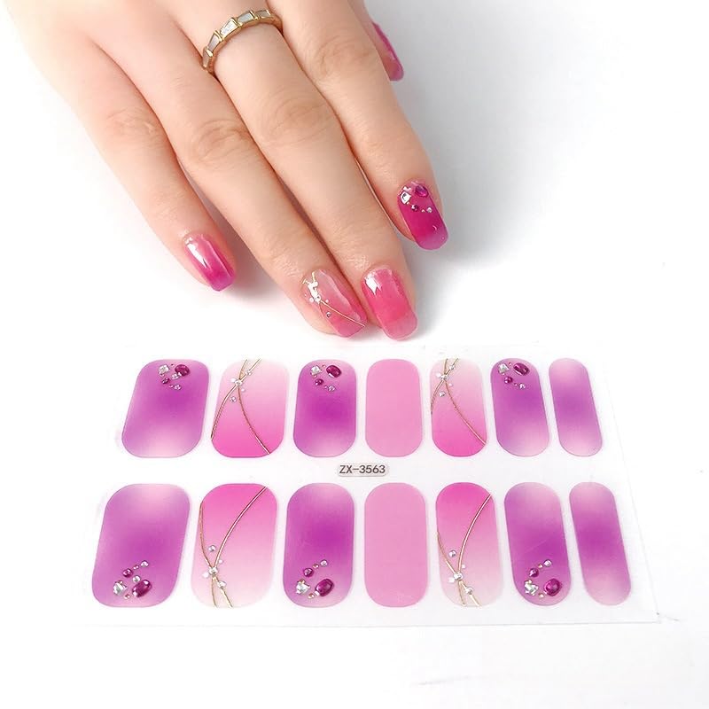 【送料無料】ジェルネイルシール 足用 2枚入 マニキュア膜付 長持ち無臭 防水 安全 貼るジェルネイル 貼って固めるグラデーション オフィスネイル キラキラ 可愛い シンプル 女性 プレゼント ツール付き 色：ZX3563