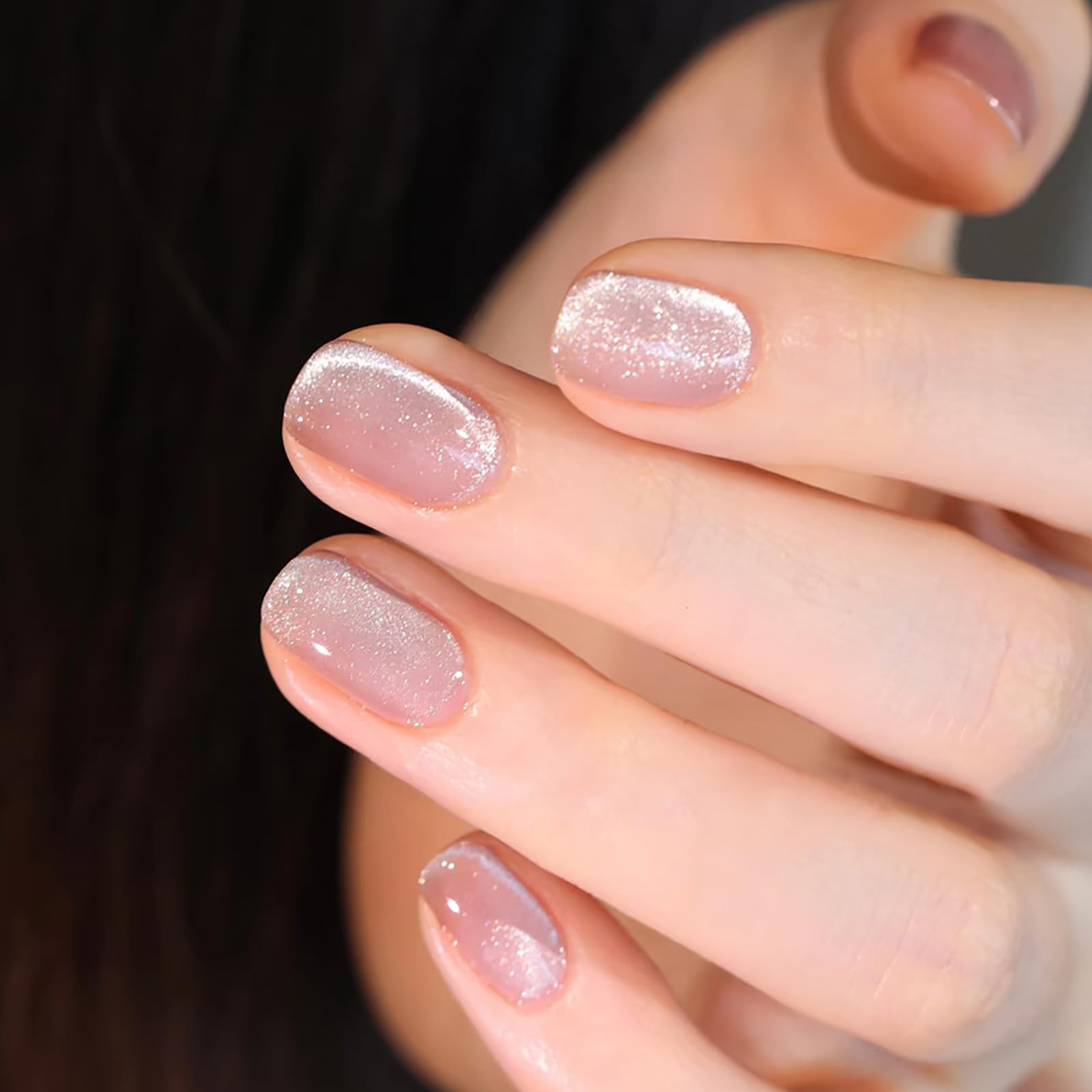 【送料無料】BHIDENAW ネイルチップ ショート 24枚入 人気 和風 かわいい シンプル おしゃれ 成人式 結婚式 パーティー 日常生活に使用できます 花嫁ネイル 光沢 つけ爪 両面テープ ウッドスティック 色：一目惚れ P26、サイズ：M