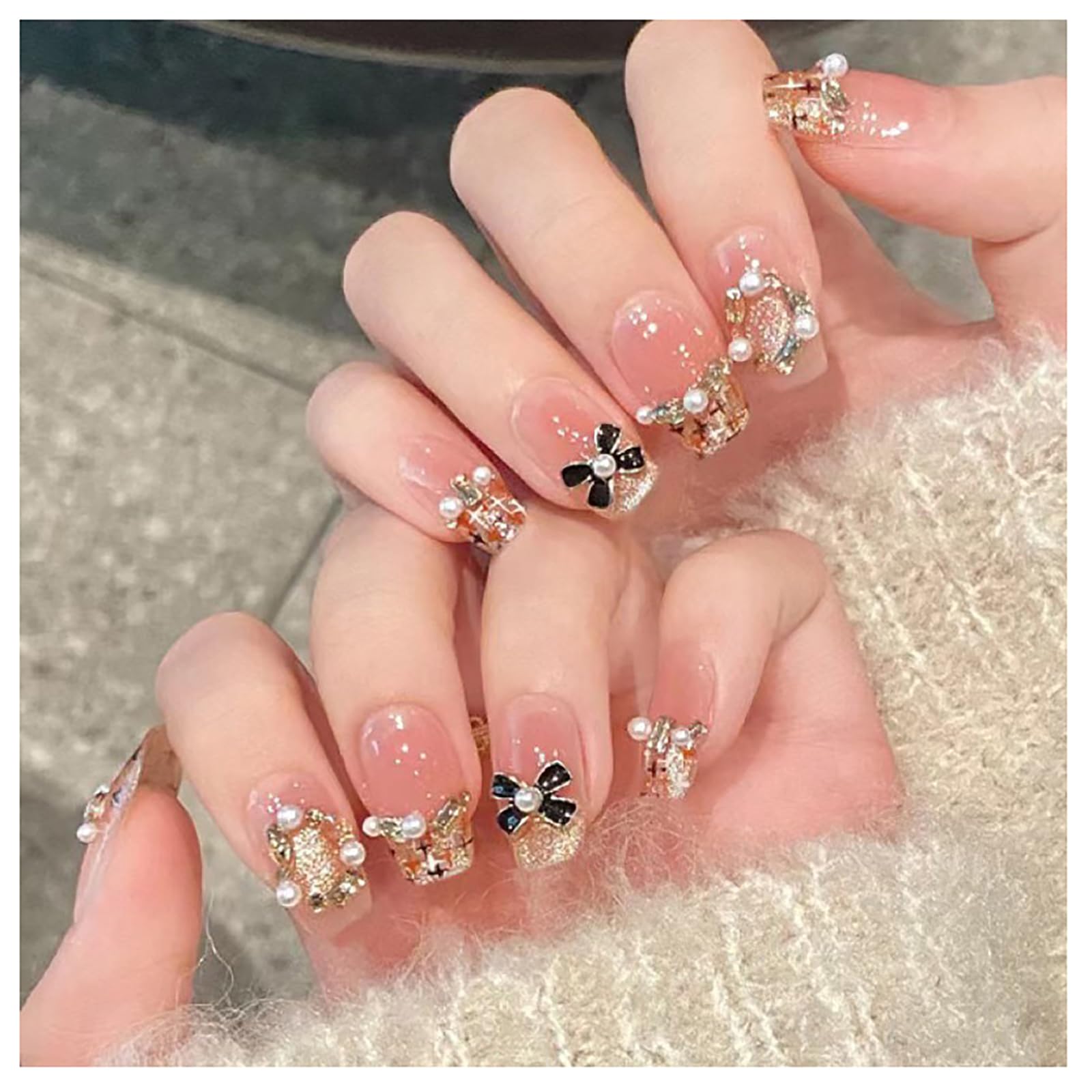 【送料無料】ドミ屋 ネイルチップ 30枚入 バレエ 春夏 ネイルチップ ベリーショート 人気 ネイルシール つけ爪 かわいい 付け爪 3D爪 ラウンドチップ ファッション ネイル 結婚式ネイルチップ 花嫁ネイル 色：BY1923、サイズ：free