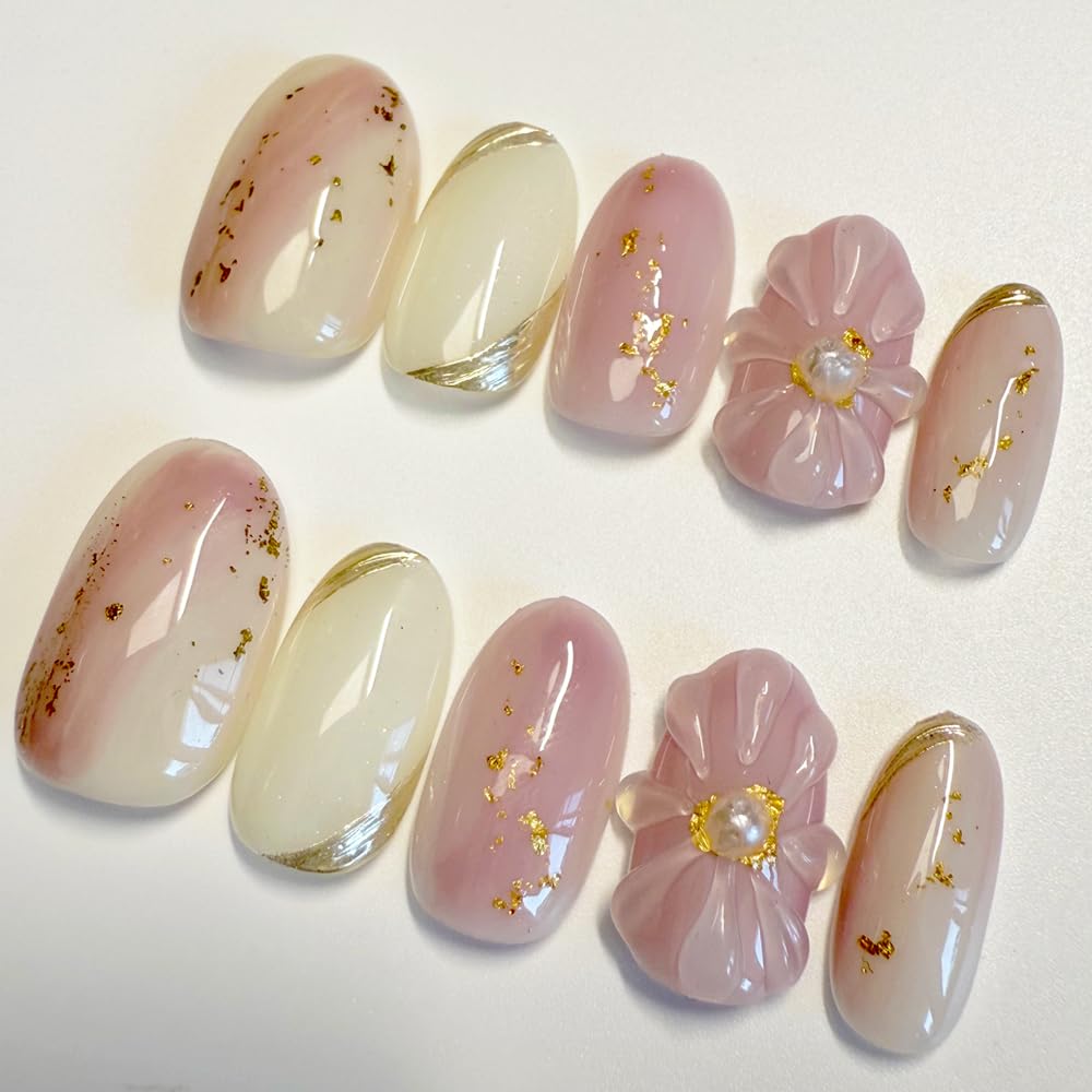 【送料無料】2IM Studio ネイルチップ 10枚入 職人仕上げ 和風ミニマルデザイン 上品シンプル フラワーアート 桜 花びら 手作りサロン級 フォトウェディング 結婚式 成人式 オフィスネイル 卒業写真 デート ショッピング パーティー 高級レスト 色：紫の霞桜、サイズ：XS