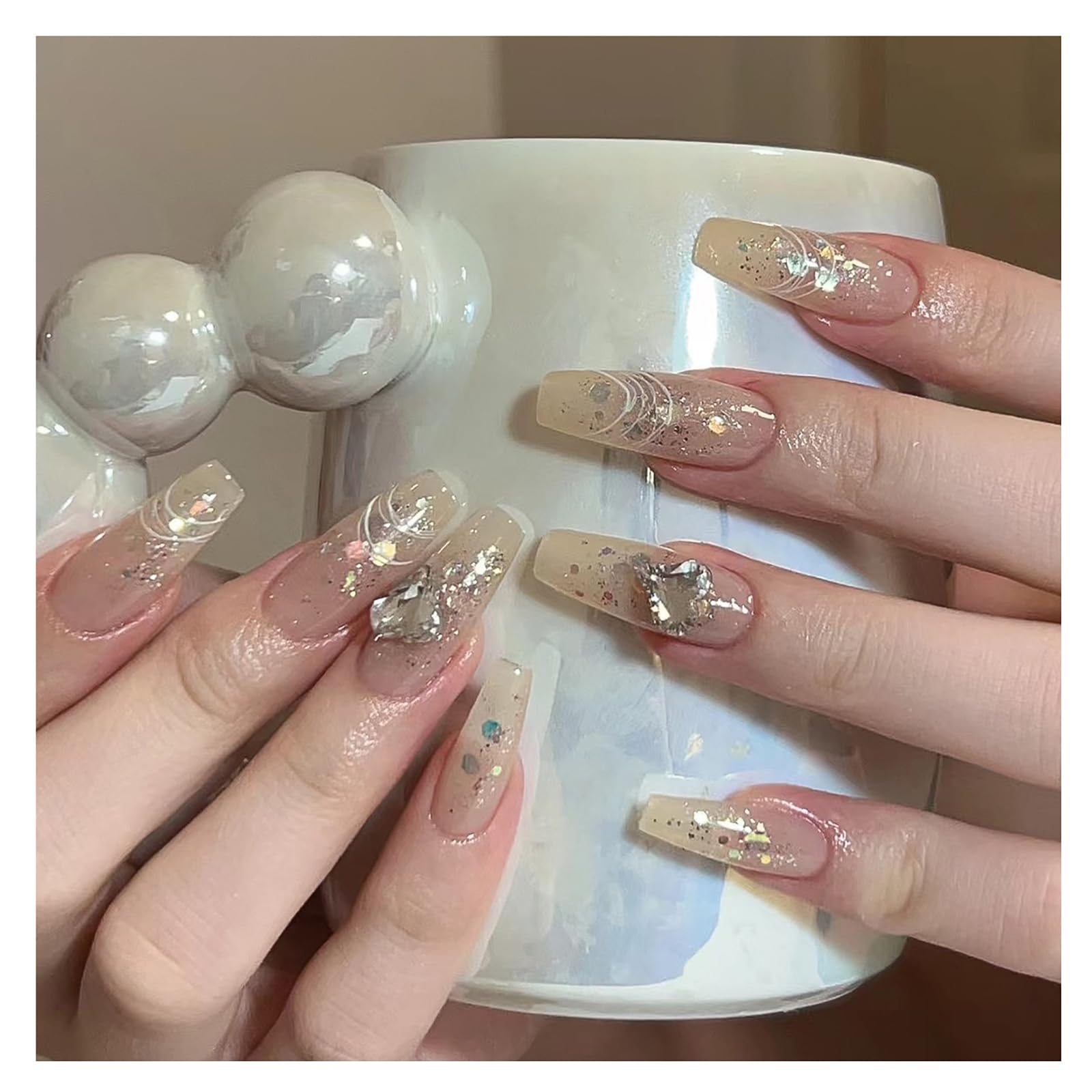 【送料無料】SEMTIM ネイルチップ 24枚入 ミディアム ショート ラウンド つけ爪 短め ネイルチップ ミディアムロング ネイル 人気 和風 かわいい シンプル おしゃれ成人式 入学式 卒業式 付け爪 チップ 色：JP2913、サイズ：free