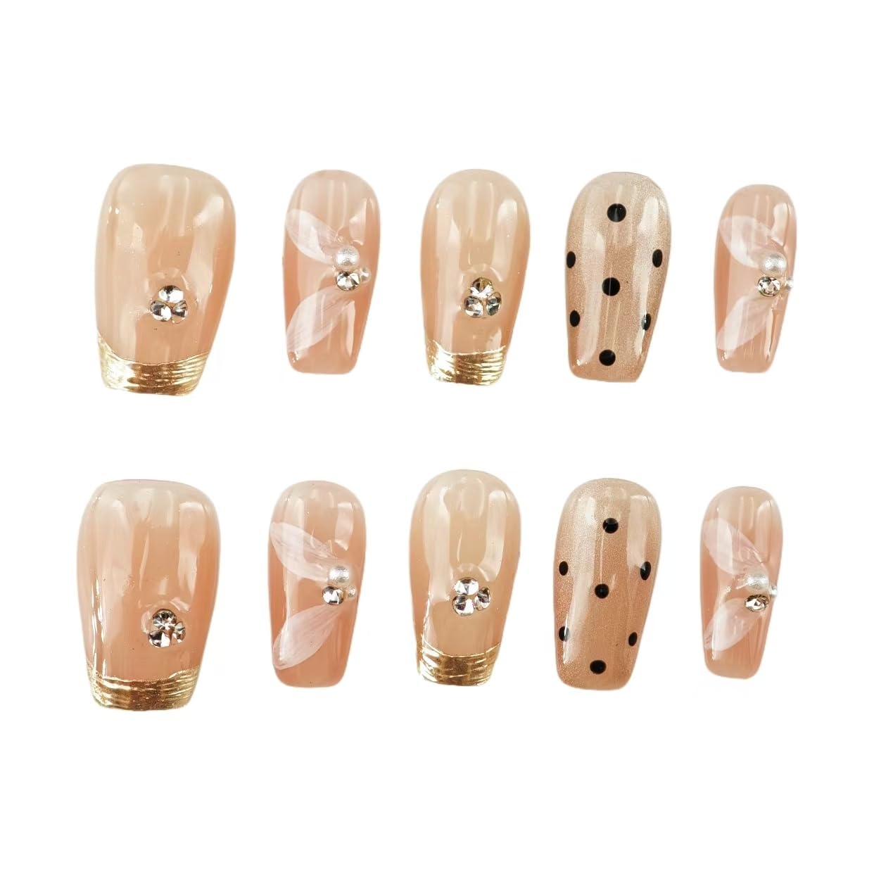 【送料無料】farfarflame 手作り ネイルチップ ミディアム ロング 付け爪 つけ爪 アーモンド 3D ダイヤ..