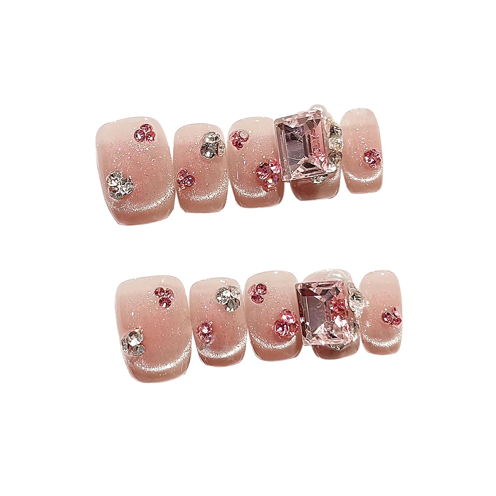 【送料無料】BIBII Nails手作り ネイルチップ 付け爪 3D爪 短め 花柄 春夏 韓国 人気 ネイルチップ シ..