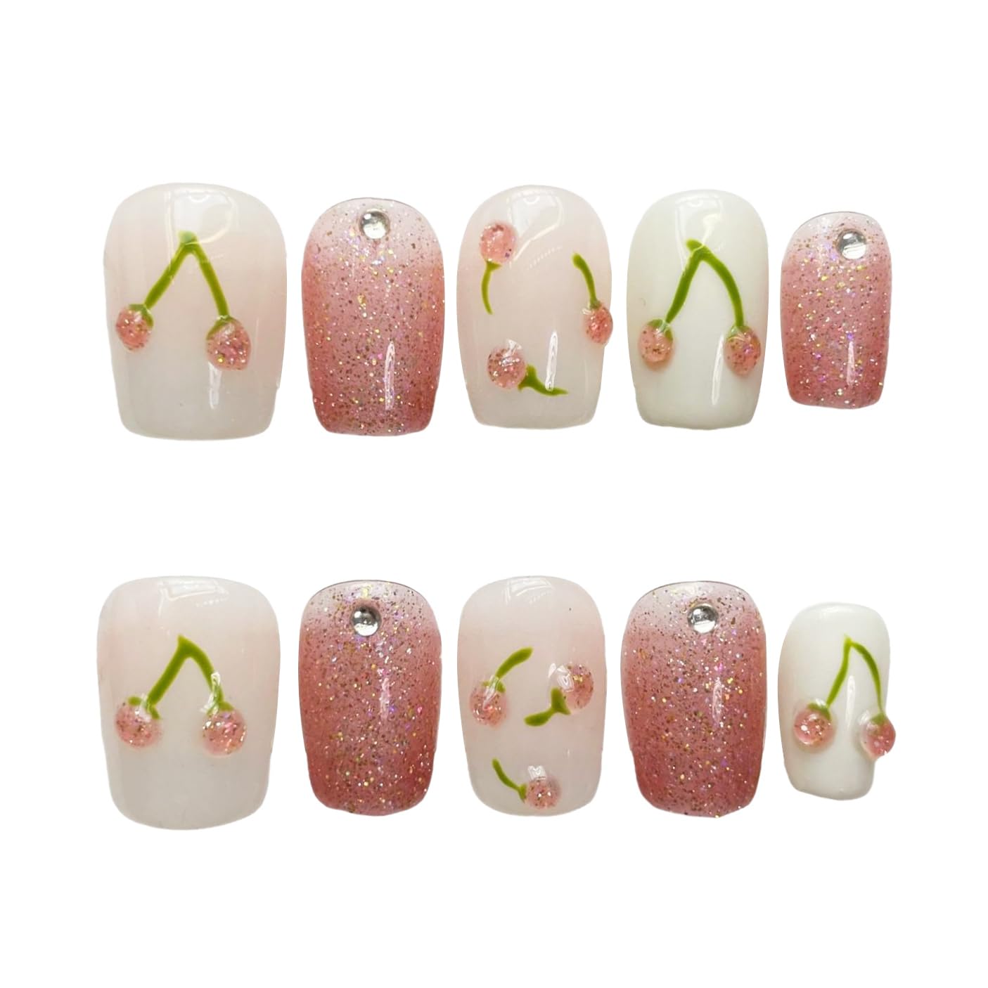 【送料無料】手作りネイルチップミディアムコフィン3D人気韓国黄色シンプル可愛いシンプル付け爪つけ爪..