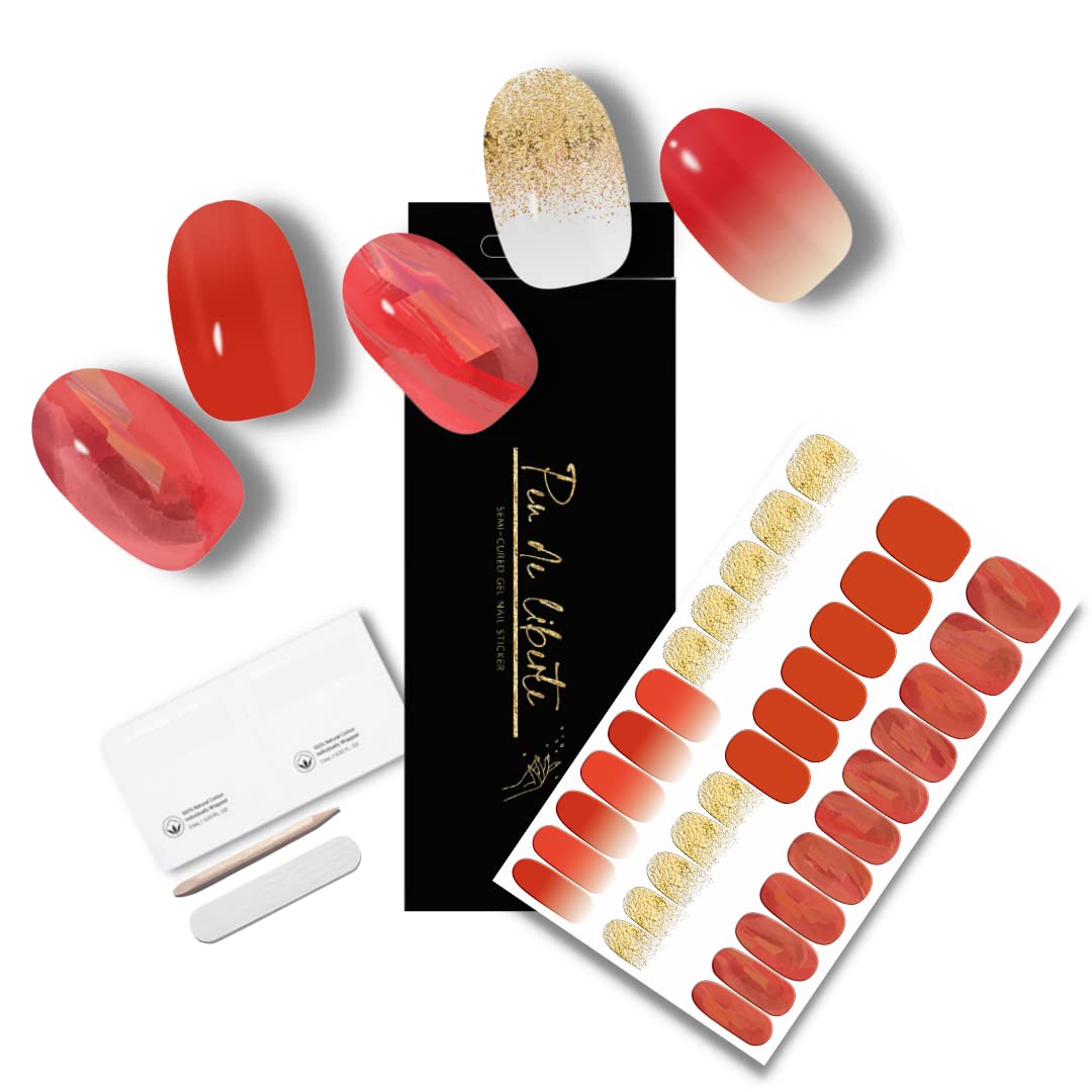 【送料無料】PEU DE LIBERTE（プデ・リベルテ）ジェルネイルシール 色：レッド、サイズ：15.6x7.1x2.2cm