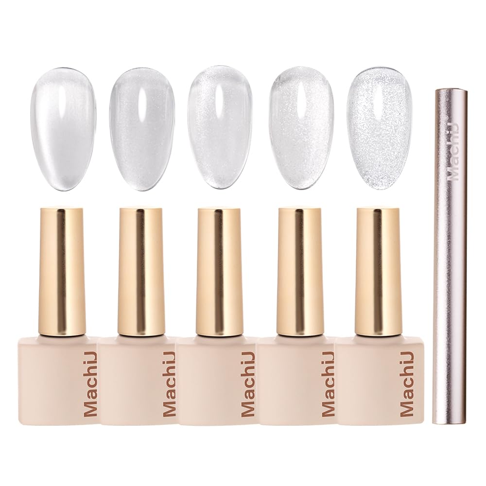 【送料無料】【5本セット】MachiU クリアマグネット 超微粒 カラージェル マグネットネイル シルキー ..
