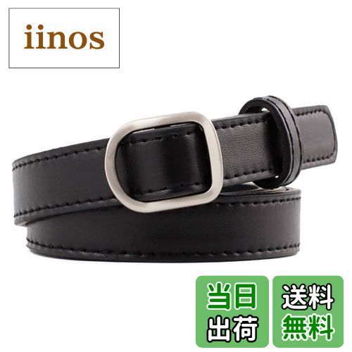 【送料無料】WHITE FANG(ホワイトファング) レザー ベルト おしゃれ 細い リング型 カジュアル スーツ 皮 革 赤 黒 白 レディース BT213 色：02:ブラック、サイズ：サイズ