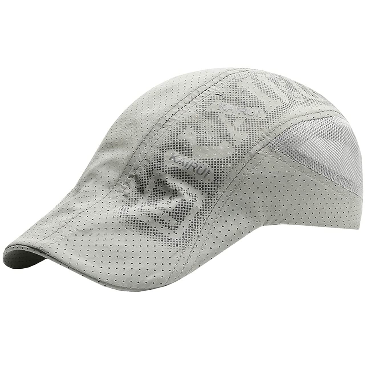 【送料無料】WHITE FANG(ホワイトファング) メッシュ ハンチング 帽子 スポーツ ランニング 軽量 速乾 メンズ CA465 (ライトグレー)