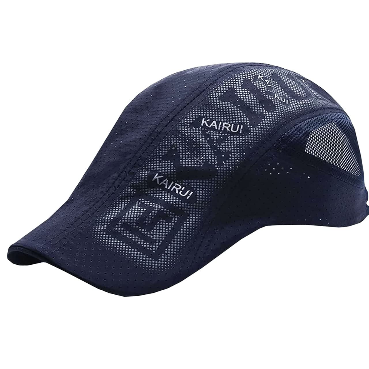 【送料無料】WHITE FANG(ホワイトファング) メッシュ ハンチング 帽子 スポーツ ランニング 軽量 速乾 メンズ CA465 (ネイビー)