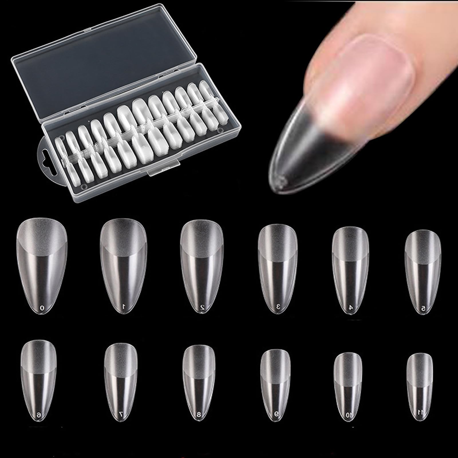 【送料無料】ネイルチップ 透明 超薄 240枚セット クリアチップセット クリアネイルチップ つけ爪 長さ..