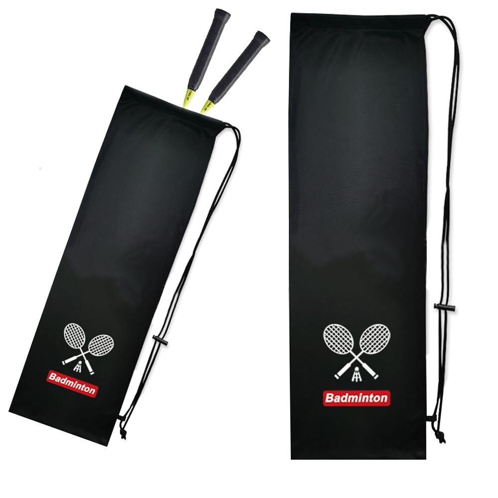 【送料無料】KASELIN ポータブルバドミントンバッグ カバー ナイロン 男女兼用 ラケットケース 持ち運びが容易 便利な収納 ラケットバッグ バドミント 持ち運びソフトケース 軽量 練習/学校1枚 ブラック ラケットバッグ (ブラック)