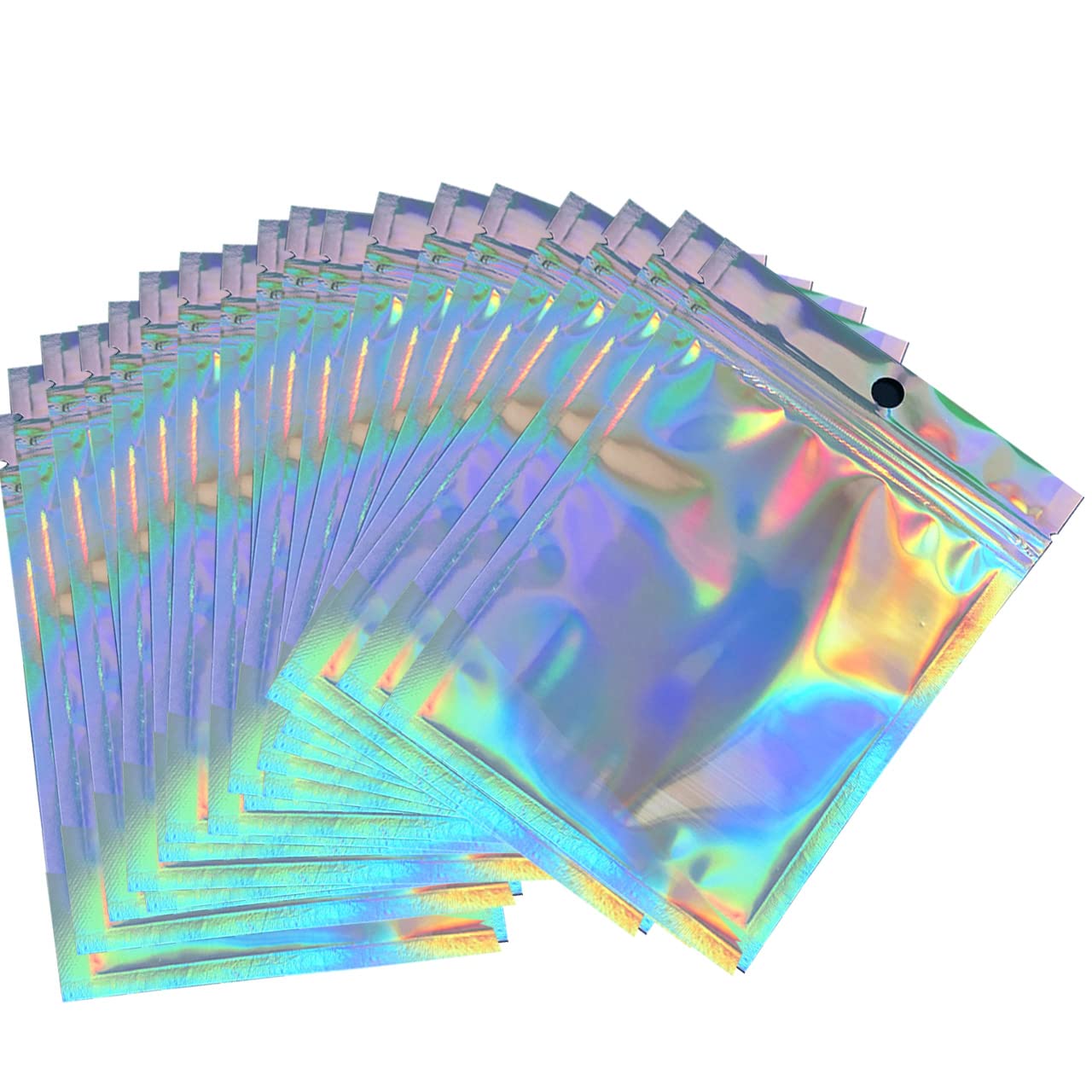 【送料無料】Rimikuru オーロラ チャック袋 200枚セット アルミ袋 収納袋 厚手 ジッパー付き袋 小さい ..