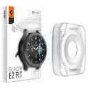 【送料無料】Spigen EZ Fit ガラスフィルム Galaxy Watch 4 Classic 46mm 用 貼付キット付き Galaxy Watch4 クラシック 46mm 対応 保護 フィルム 2枚入