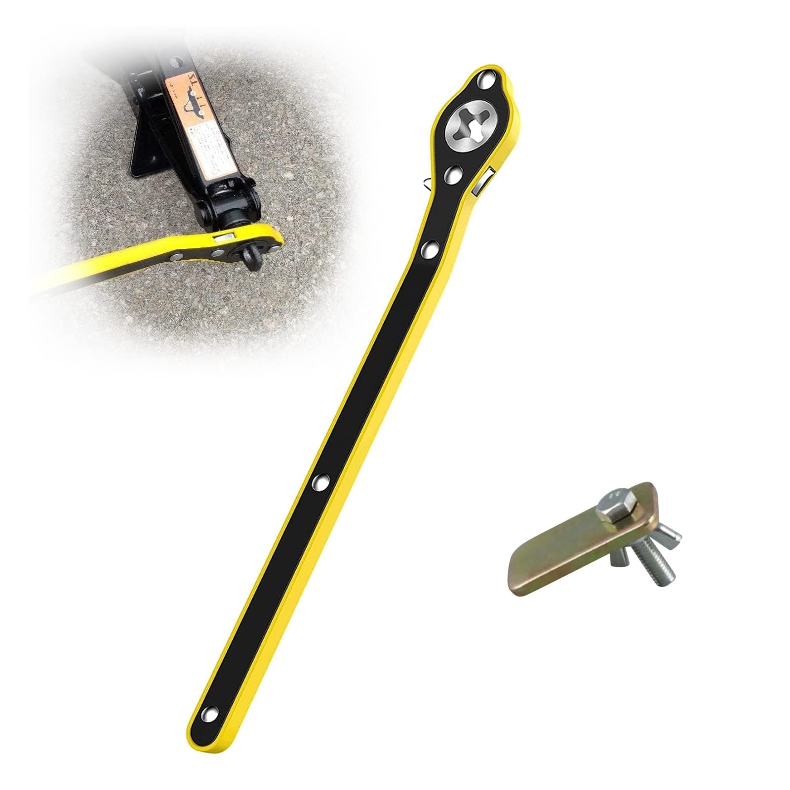 【送料無料】HYCDIYTSパンタグラフジャッキ バイク用ジャッキ 省力レバー ラチェット式 省力ハンドルレ..