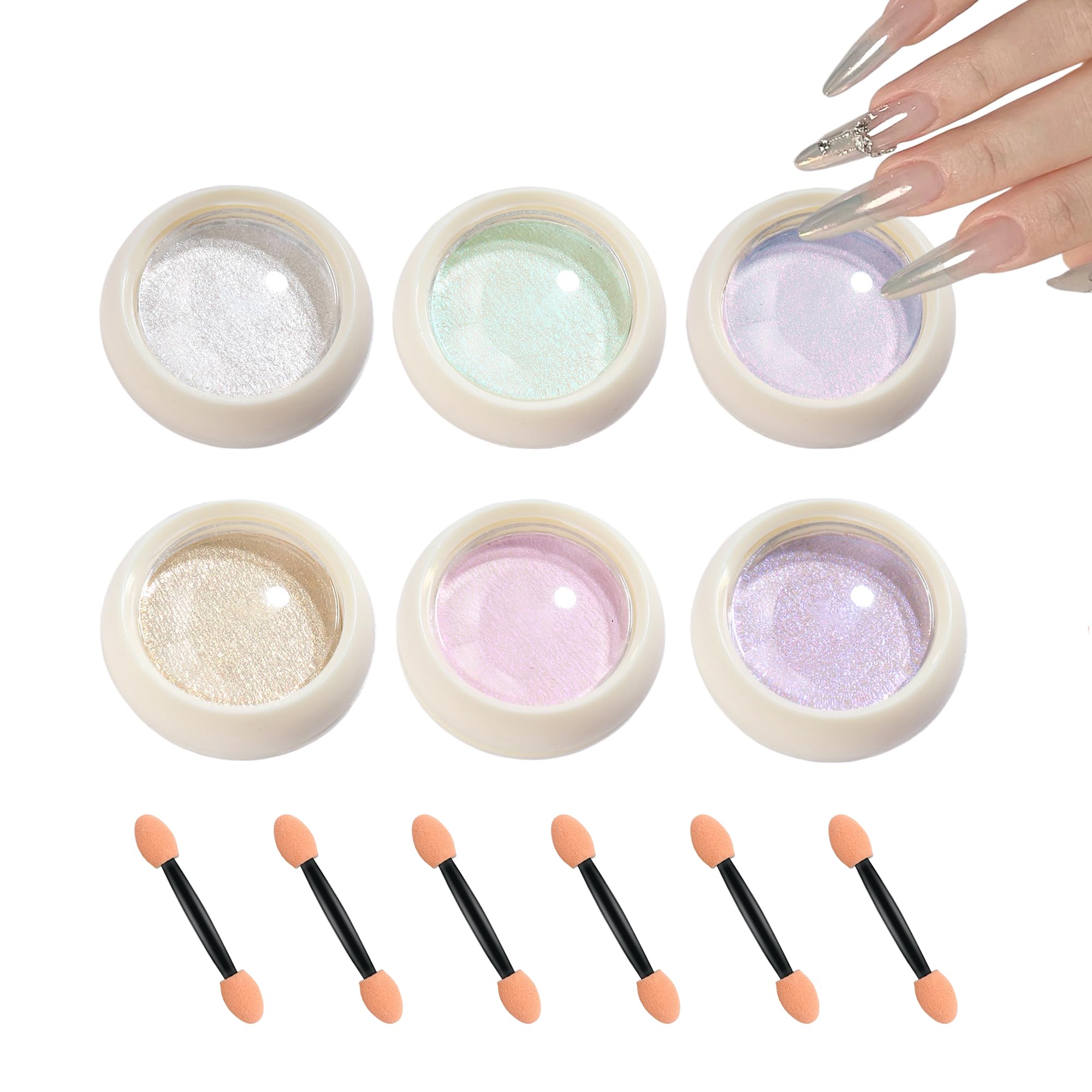 【送料無料】DEVENTORZ ミラーネイル パウダー セット 6色 固形 マニキュア ジェル ネイルパウダー ミラーネイル ネイル パウダー ポリッシュ ネイ...