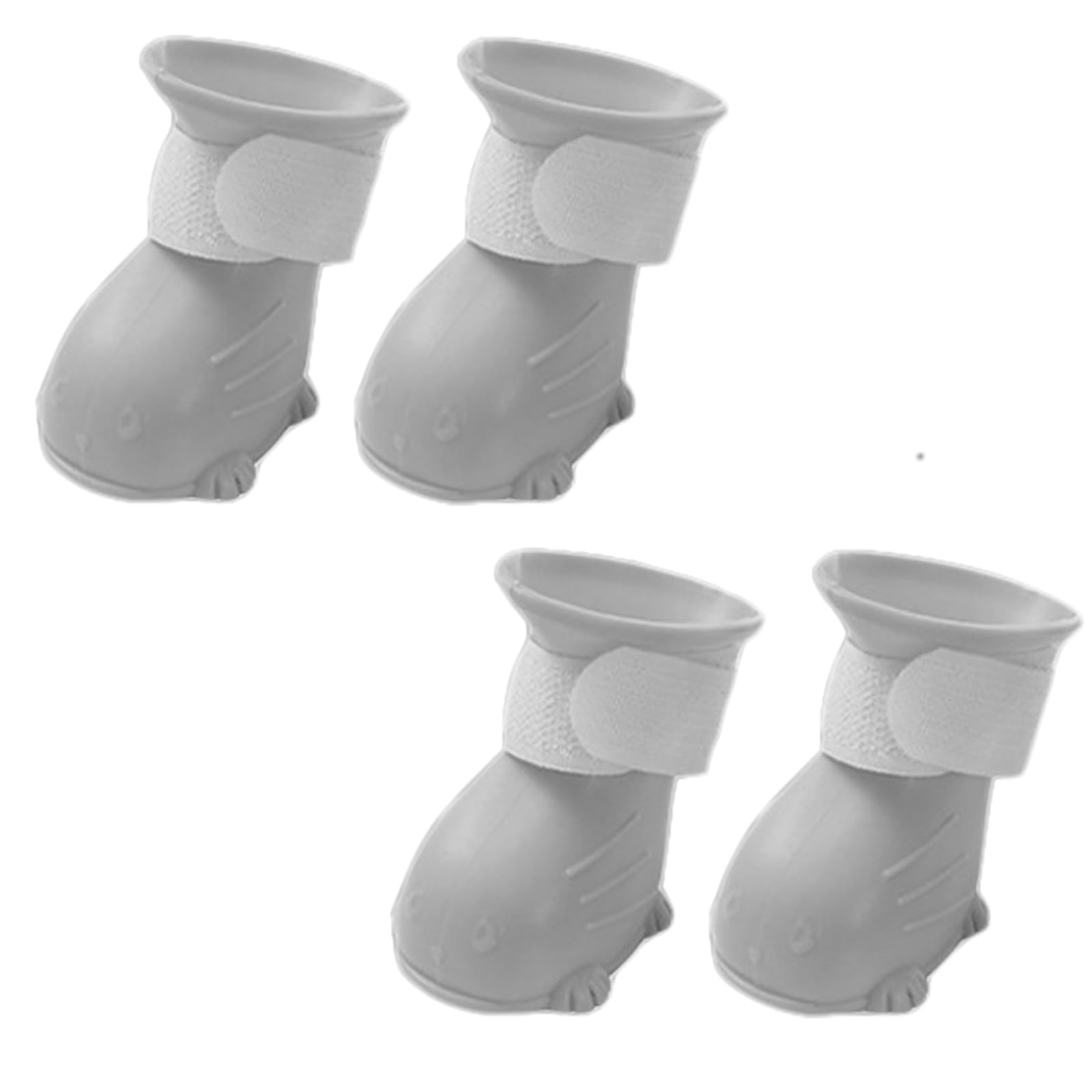 【送料無料】DELUXEFOX 犬用ブーツ 防水犬用ブーツ (4個入り) ドッグブーツ犬 防水シリコン犬用ブーツ 可愛雨靴 肉球保護 脱げにくい 滑り止め 舐め防止 ペットの靴 梅雨対策 愛犬のお散歩用 （M，グレー）