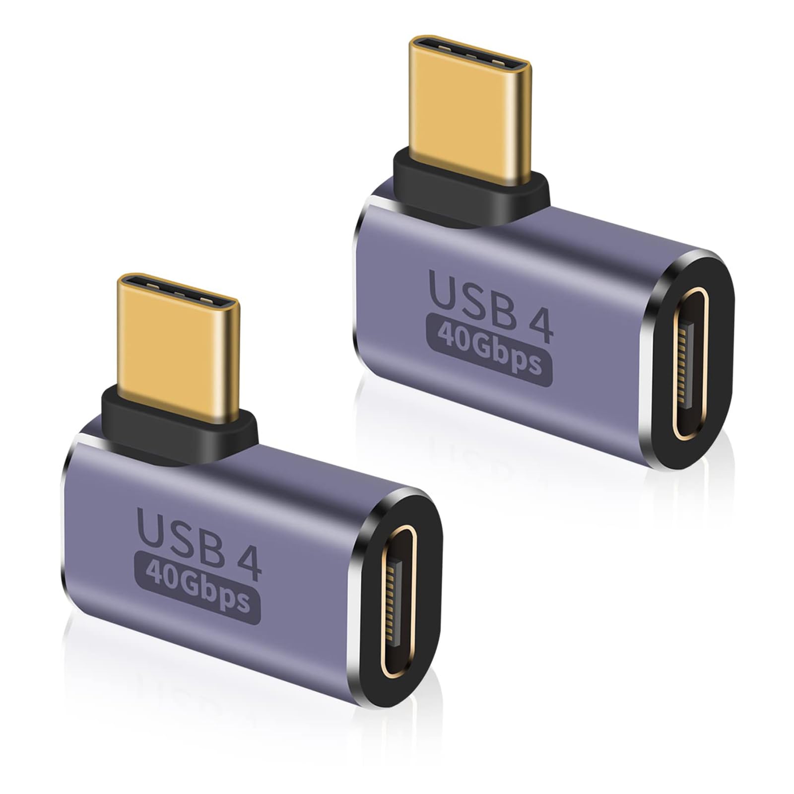 【送料無料】DELUXEFOX USB変換アダプター USB C L字 タイプCアダプタ (2個セット) Type C 変換 アダプター 240W/5A急速充電 40Gbps高速データ転送 8K@120Hz映像出力 L字 L型 タイプc type-c 90度 Thunderbolt 3、Mac Book Pro、Nintendo Switch、タブレット、携帯電話な