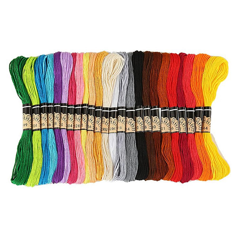 【送料無料】ESJNNK 刺繍糸 24色入り コットン 高質量 縫い糸 刺しゅう糸 刺繍キット カラフル 多色鮮やかな縫い糸 初心者 手芸用糸 裁縫用 手作