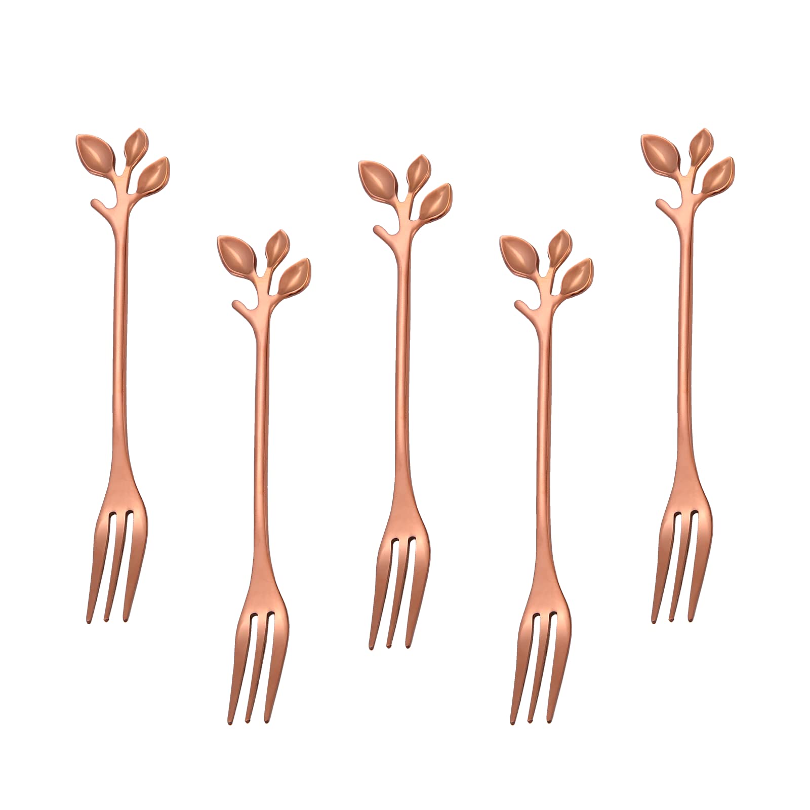 【送料無料】Easytoti デザートフォーク ケーキフォーク フルーツフォーク 5本組 12.5cm かわいい おしゃれ 18‐8ステンレス鋼 ミラー仕上げ ...