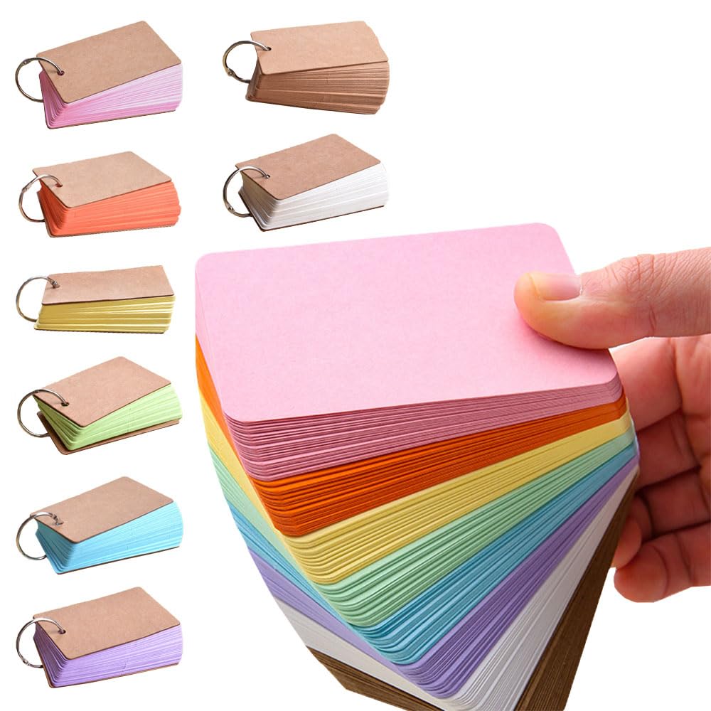 【送料無料】GLOWZEN 単語帳 単語カード 暗記カード 50枚×8冊 400枚 (8色)