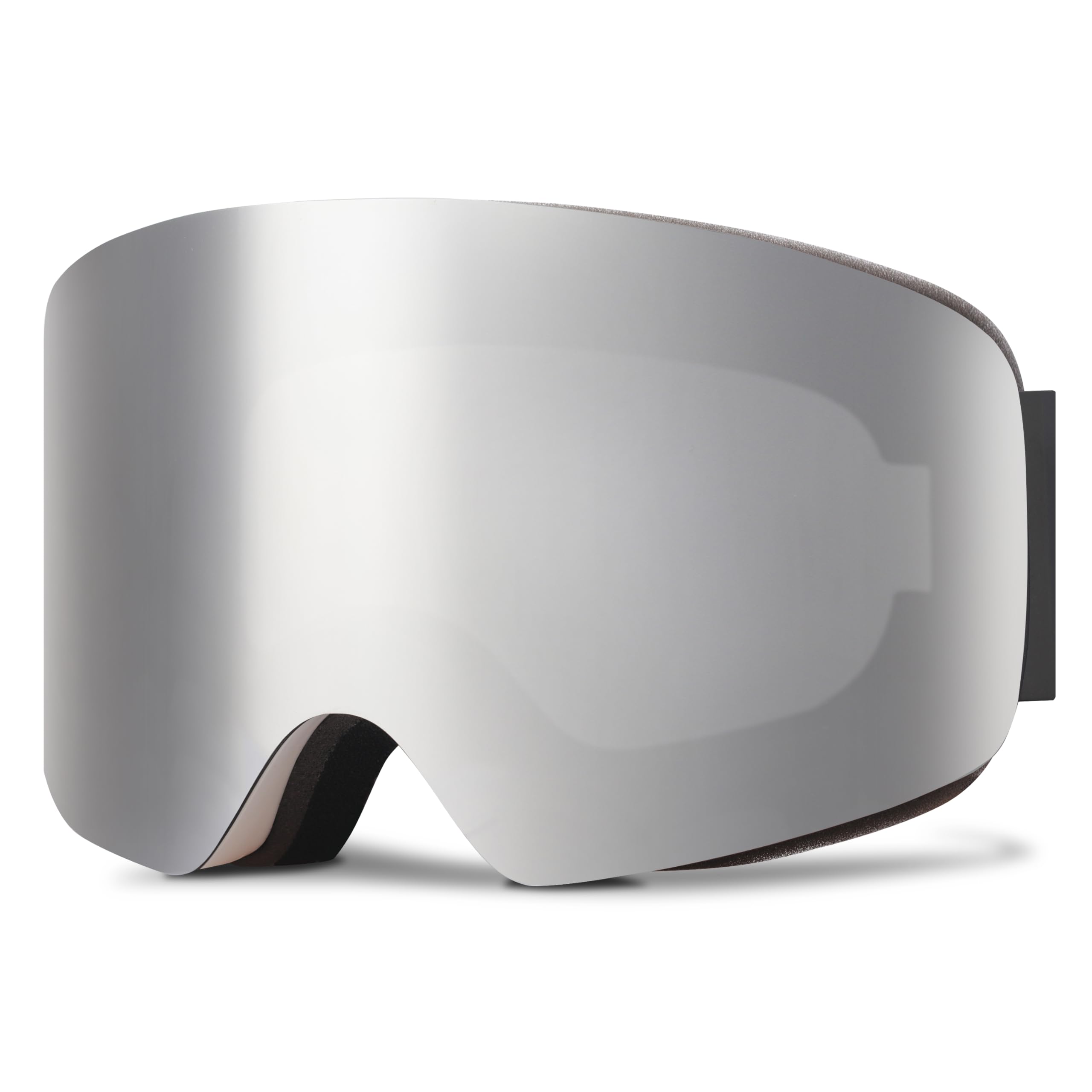 【送料無料】[Berikin] ハードケース付き スキーゴーグル 超ビッグレンズ 180°広視野柱面 シルバーミラ..