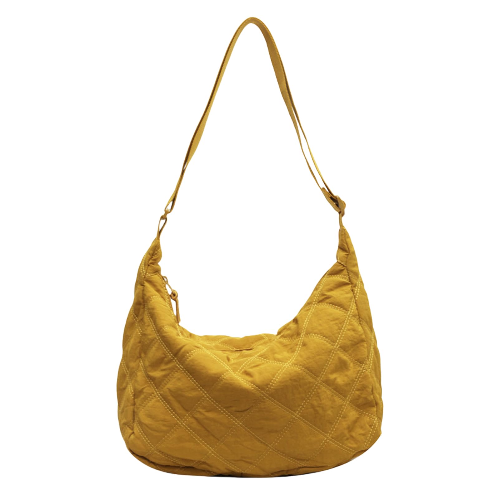 【送料無料】[MilaCorinna] レディース 斜め掛けバッグ ショルダーバッグ ナイロンバッグ 大容量 通勤 通学 軽量 レトロ シンプル カジュアル おしゃれ 柔らかい 無地 ダイヤモンドチェック 洗える