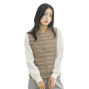 【送料無料】LIYURLTA ウルトラライト インナーダウンベスト レディース ノーカラー ダウン ベスト 撥水 軽量 暖かい 防寒 薄い 秋冬 収納ポーチ付き...