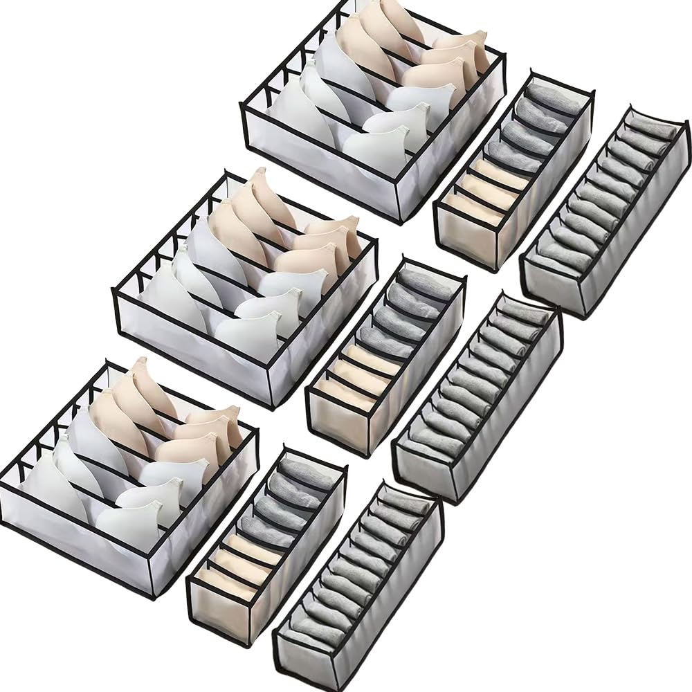 【送料無料】UNIQOCK 下着収納ボックス (6マス×3枚 7マス×3枚 11マス×3枚 計9点セット)下着収納ケース ..