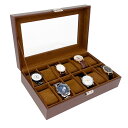 【送料無料】Mocamoro 腕時計ケース 12本用 ウオッチボックス 男性 高級 時計コレクション 透明ガラス天板 ディスプレイ プレゼント