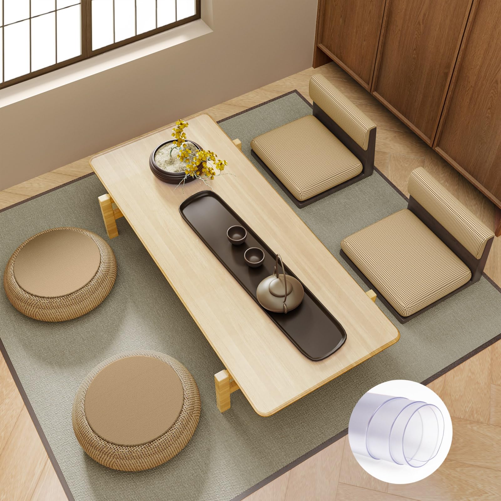 【送料無料】YSAGi 透明 デスクマット マウス対応 クリアテーブルマット PVC製 大型マウスパッド 耐熱性 防水 滑り止め 帯電防止 円形の端 縁で手が痛くならない オフィス 学習机 自宅用 デスクパッド (透明, 75*50CM)