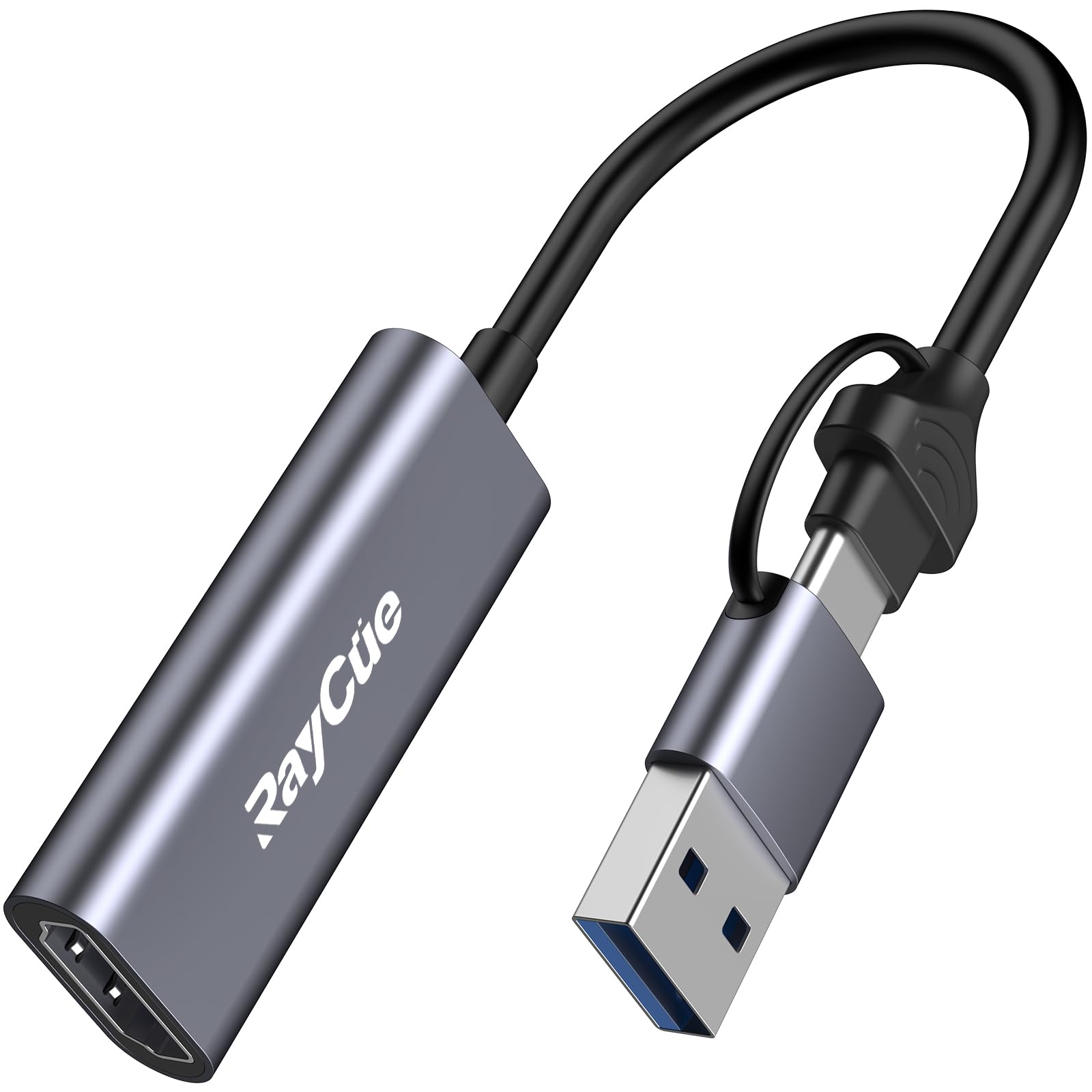 【送料無料】RayCue HDMI キャプチャーボード Switch対応 ビデオキャプチャカードゲームキャプチャー 4K入力＆1080P出力 USB&Type C 2 in 1 小型軽量 ゲーム録画/HDMIビデオ録画/ライブ配信用 Windows/Linux/MAC/Android/iPhone15/iPadOS17に適用 日本語の取扱説明書有り