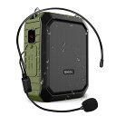 【送料無料】拡声器 ポータブル拡声器 ハンズフリー 18W 多機能小型スピーカー IPX5防水 有線ヘッドセットマイク 音楽再生/拡声/録音/USB/TFカード...