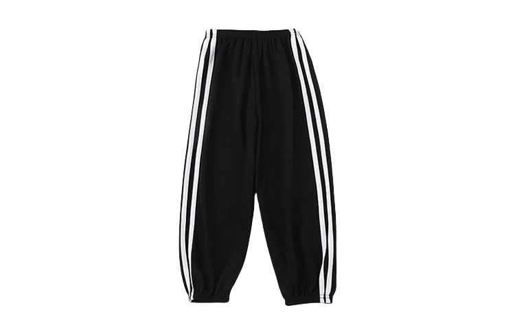 【送料無料】[VOKLLIYU] 子供服 女の子 男の子 長ズボン ロングパンツ 男女兼用 100-150cm キッズ ジャージ パンツ 美脚ストレッチ カジュアル スポーツ パンツ 多色 (黒, 120)