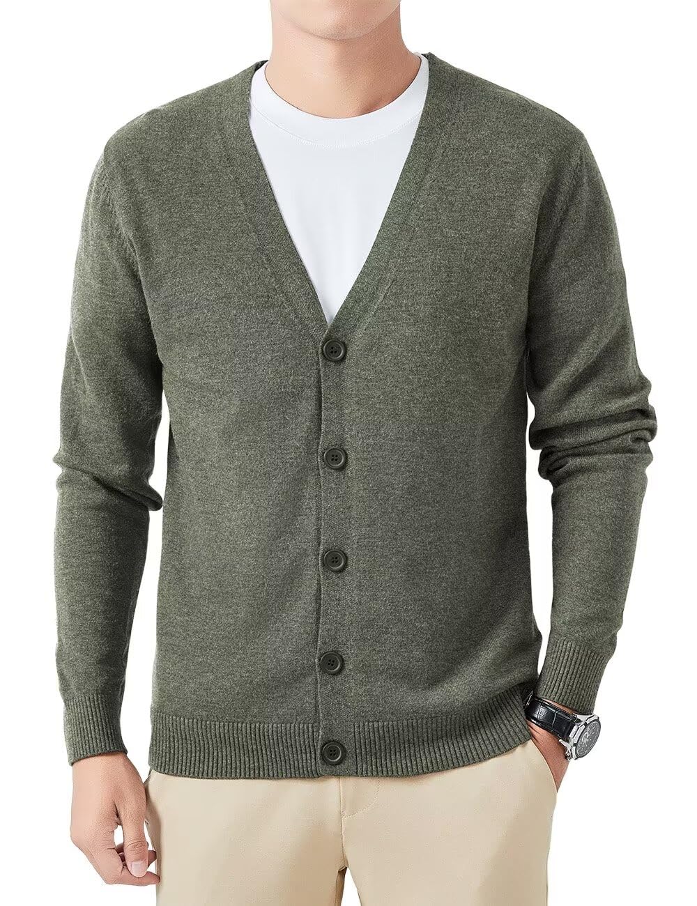 【送料無料】[VICALLED] カーディガン メンズ 長袖 春秋 Vネック カーディガン 柔らかい ニット 無地 ..