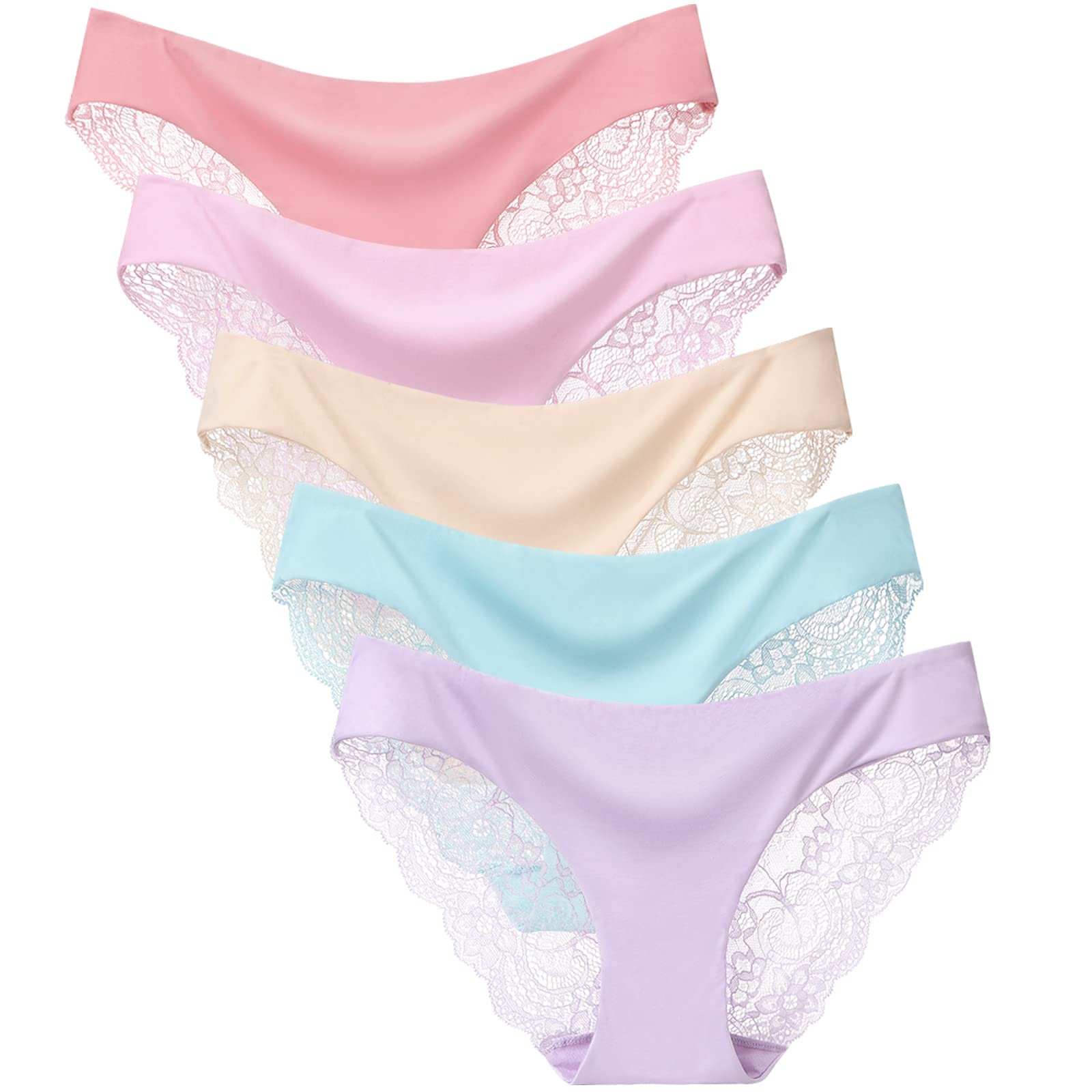 【送料無料】[VICHERIA]ショーツ レディース セクシーショーツ レース パンツ 下着 美しい蝶の羽 柔らか 通気性 透け感 響きにくい 大きいサイズ【5枚セット/S-2XLサイズ】