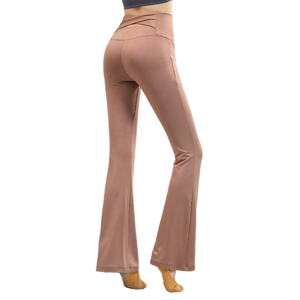 【送料無料】[Karsaer] ヨガパンツ フレア レディース ブーツカット フレアパンツ 10分丈 ダンスパンツ ロングパンツ ストレッチパンツ ピラティスパンツ 美脚 美腰 ボトムス かわいい おしゃれ ヨガパン フィットネスパンツ 女性用 無地A0021