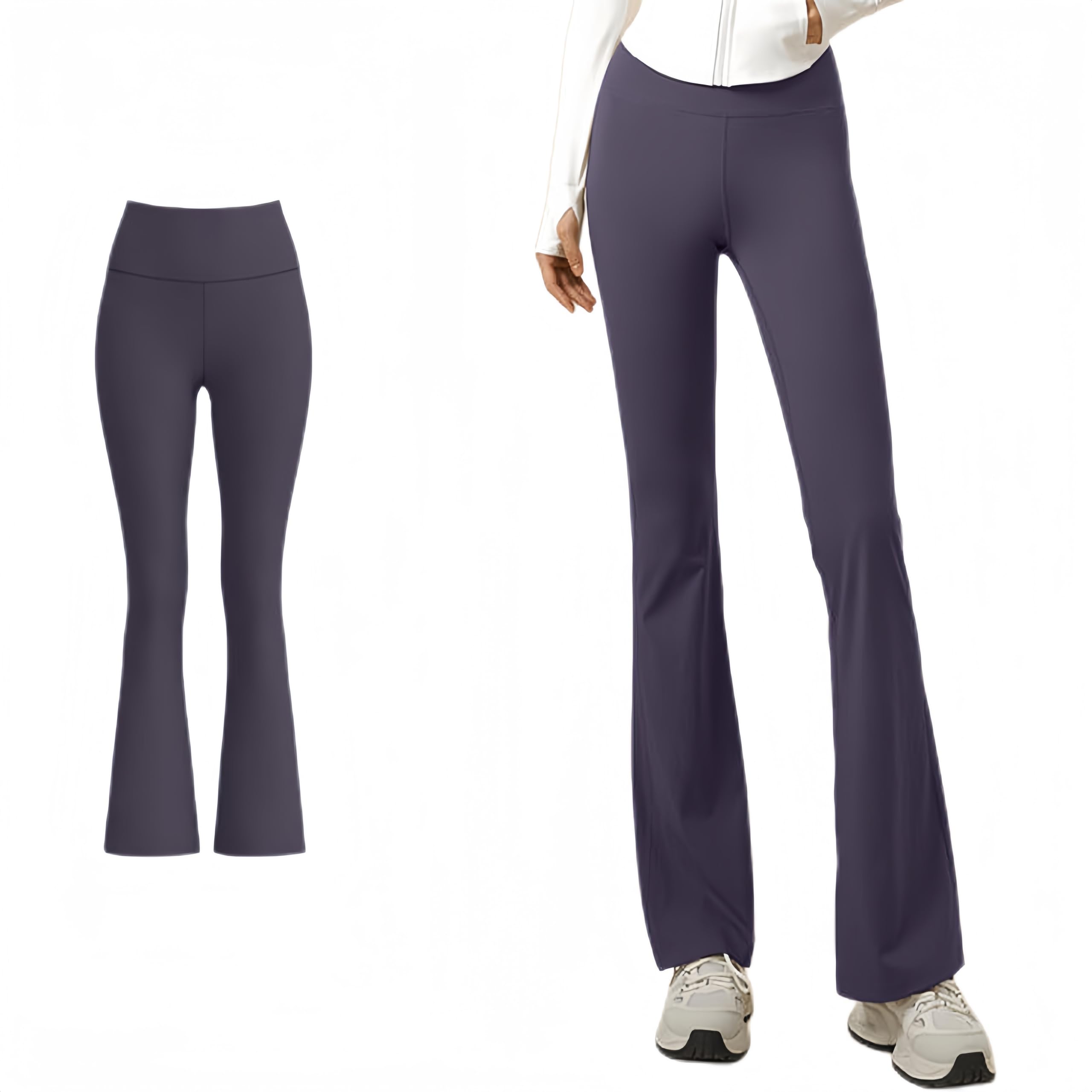 【送料無料】[Karsaer] ヨガパンツ フレア レディース ブーツカット フレアパンツ 10分丈 ダンスパンツ ロングパンツ ストレッチパンツ ピラティスパンツ 美脚 ボトムス かわいい おしゃれ ヨガパン フィットネスパンツ 女性用 無地A0005