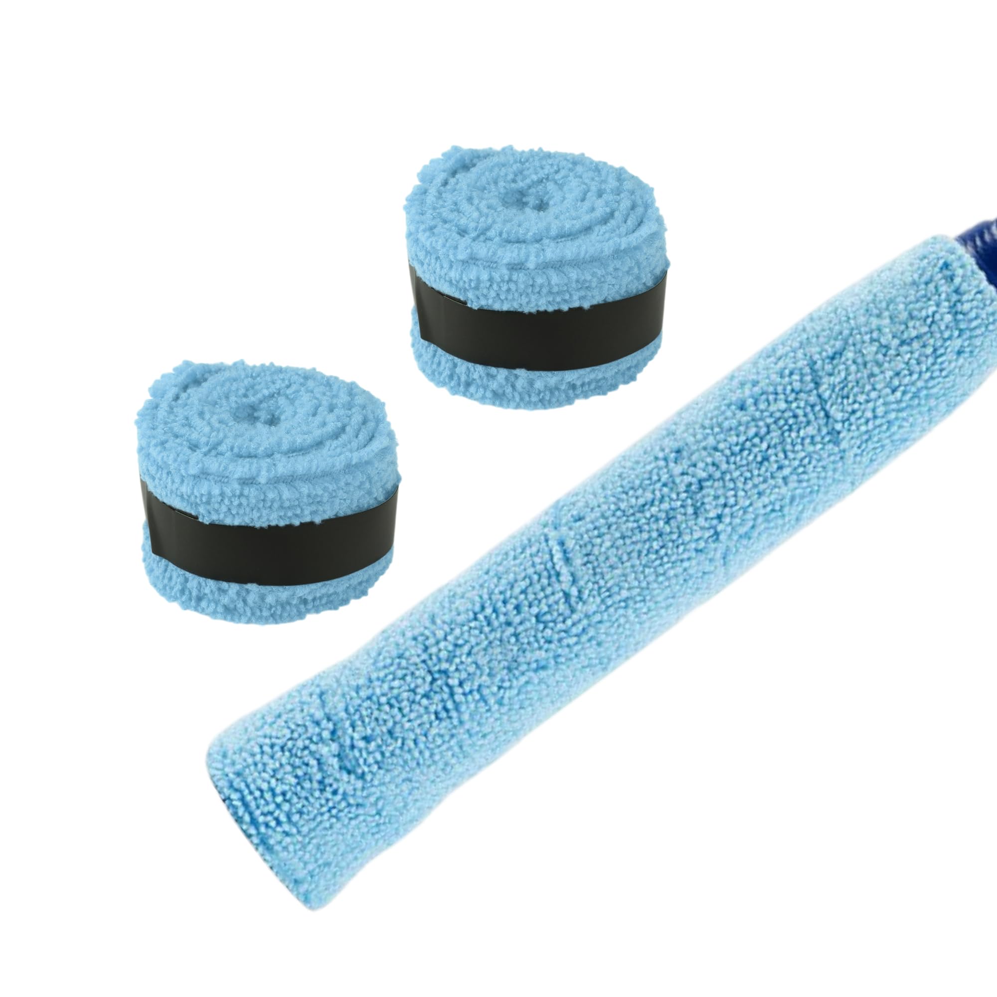 【送料無料】CAPASTEC グリップテープ タオルタイプ 2本セット テニス バドミントン 吸汗 長時間のプレーに最適 ドライタイプ グリップ テープ ラケット用 ライトブルー