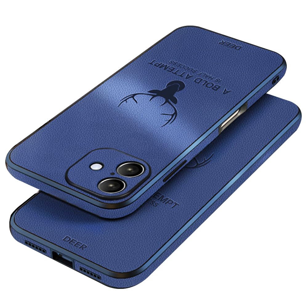 【送料無料】JOOBOY 2024新型 iPhone 16 用 ケース 6.1" 耐衝撃 薄型 レンズ保護 コンパクト PC素材 背面 高級なPUレザー ハードカバー マット加工 指紋防止 カメラ保護 携帯カバー iPhone16 用 カバー (ブルー, iPhone16 6.1")