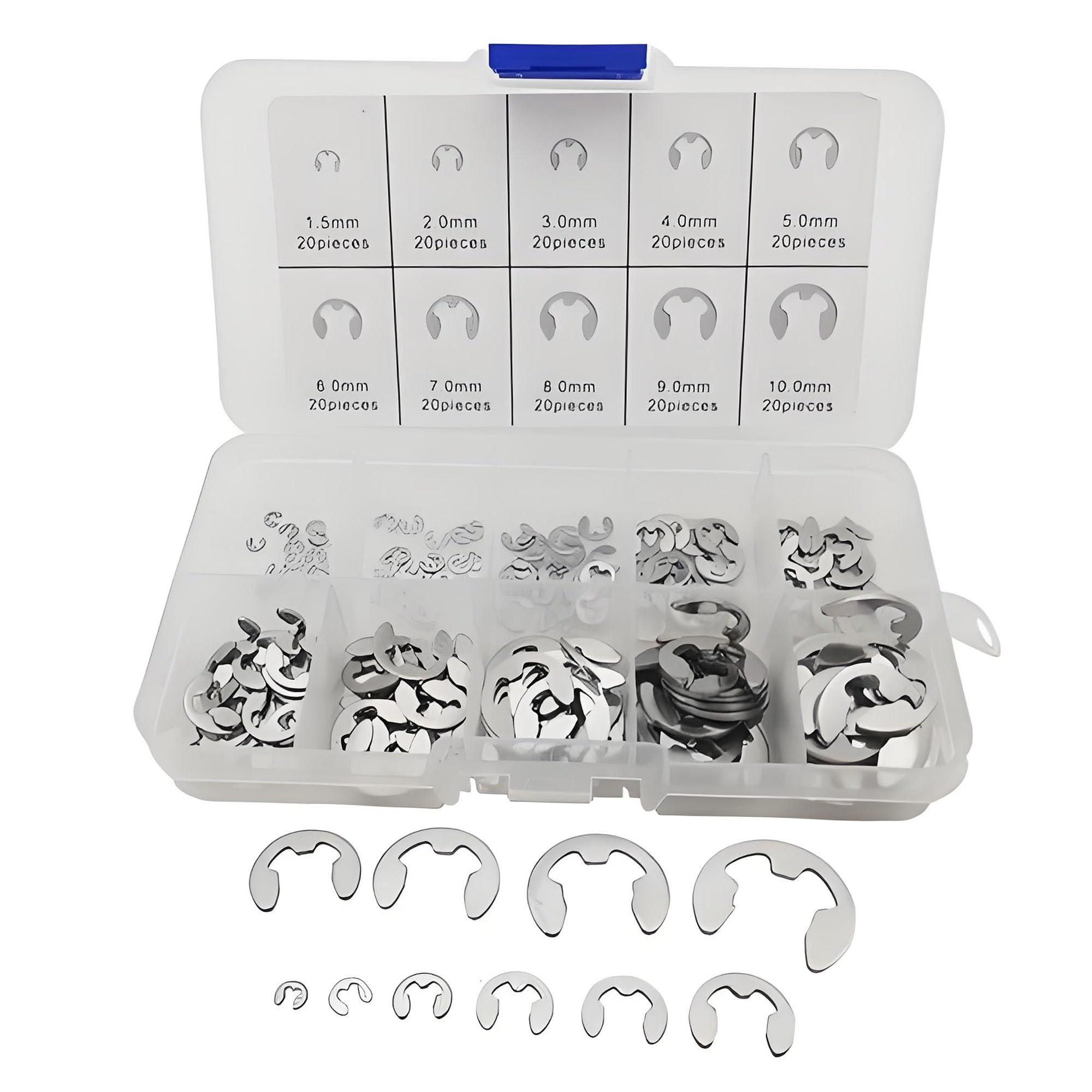 【送料無料】DEVENTORZ E型スナップリング 120個セット 304ステンレス鋼製 E型止め輪 Eクリップ 保持ス..