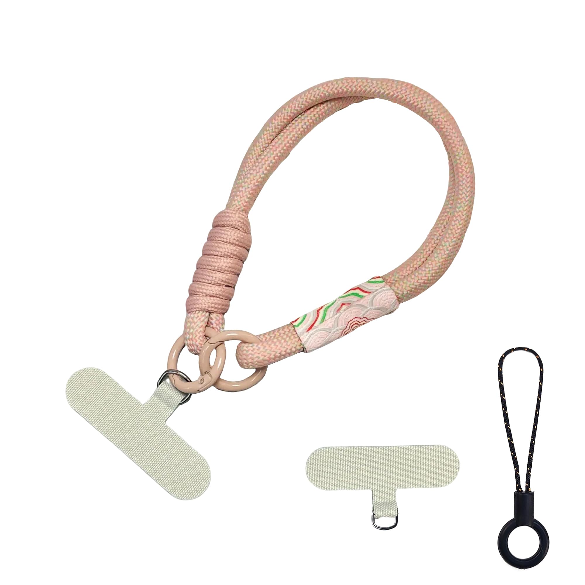 【送料無料】[DEVENTORZ] スマホ ハンド 携帯 ストラップ 手首 取り外し カメラストラップ 全機種対応 極太で丈夫 オシャレ かわいい 落下防止 紛失防止 ケースに挟むだけ（ピンク）