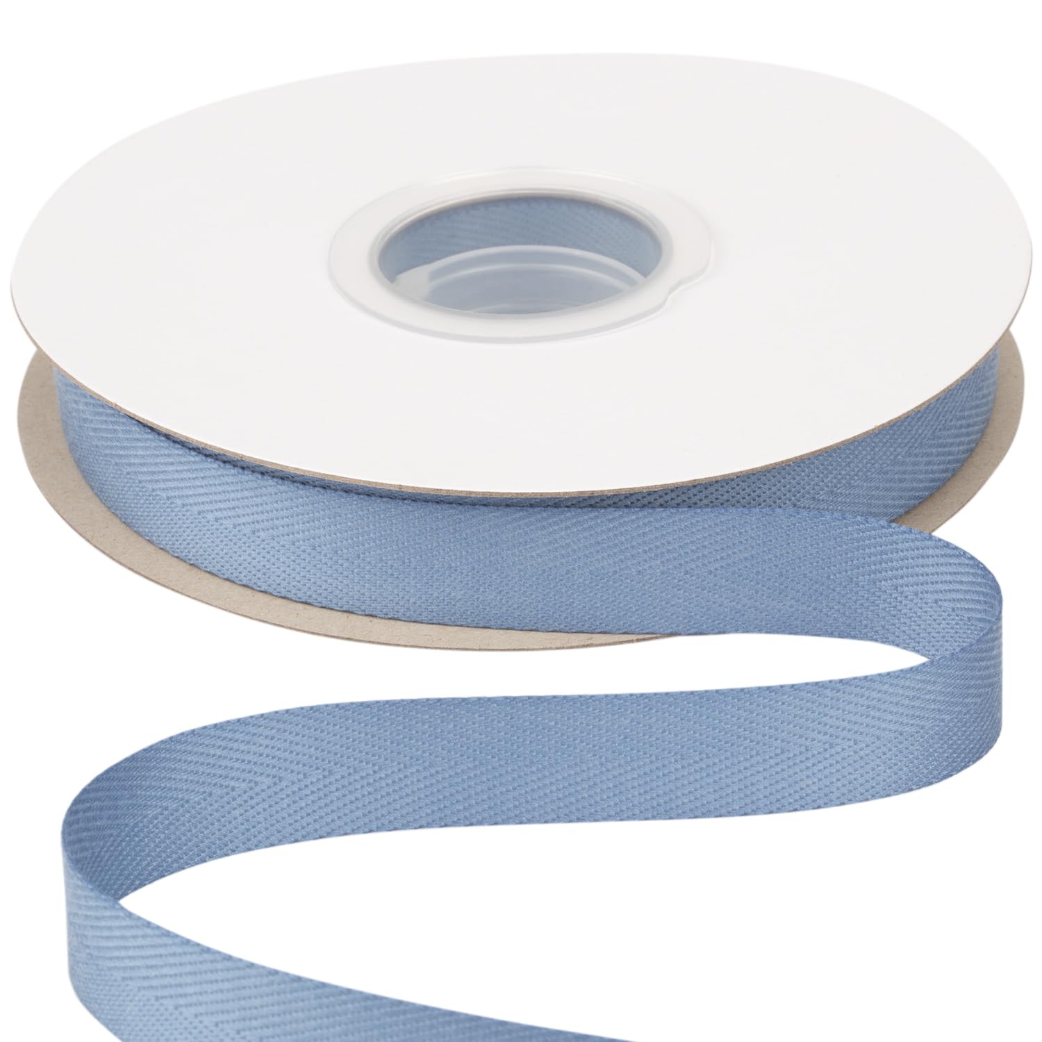 【送料無料】【Ribbonitlux】幅16mm ツイルリボン、柔らかいアンティークブルー ヘリンボーンバイアステープ - DIYクラフト、縫製、ギフト包装、ホームデコレーション用 22.5メートル/巻