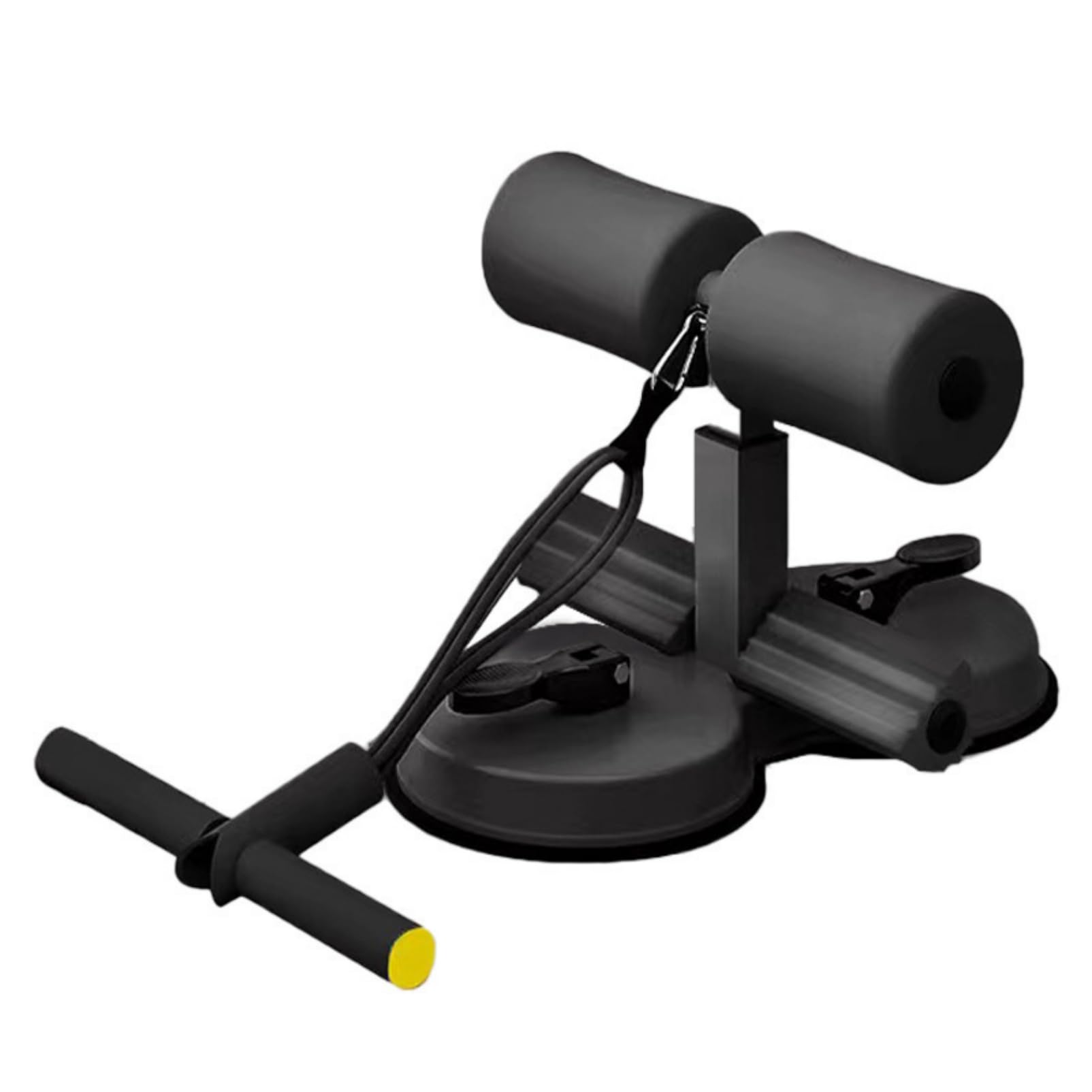 【送料無料】COZENTA 腹筋マシン 足固定 腹部フィットネス機器 吸盤 (黒 ブラック ハンドル付き)