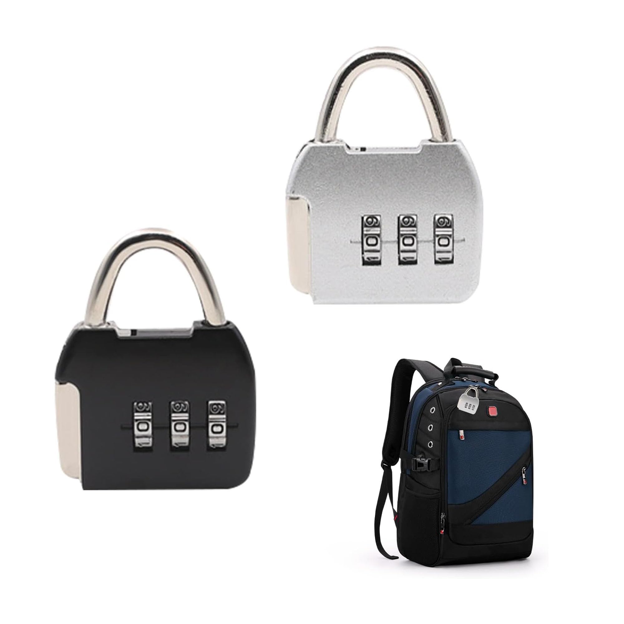 【送料無料】BLOOPIC 南京錠 スーツケース 3桁のコンビネーションロック 番号式 金属製 携帯型 ダイヤ..