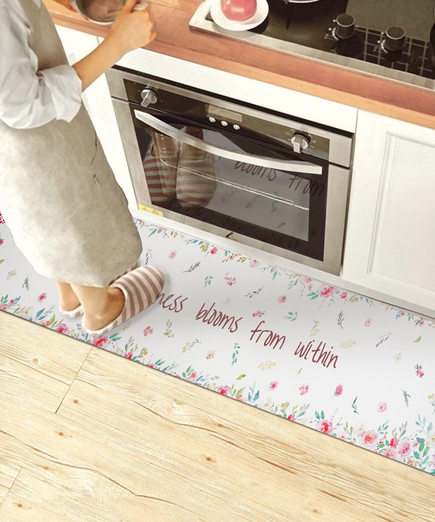 【送料無料】【 限定】RECYCO キッチンマット 拭ける 洗濯いらず 低反発 クッション 踏み心地いい ポリ塩化ビニール ずれない 台所 マット はっ水 防汚 180cm