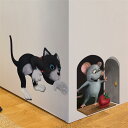 【送料無料】WOHAHA ウォールステッカー ねずみ イチゴ ネズミの穴です おしゃれ かわいい 動物 3d 立体 壁紙シール はがせる ウォールすてっかー 部屋 防水 ウォールシール 壁のシール 壁かざり room wall sticker decoration 御洒落 ウォールデコ